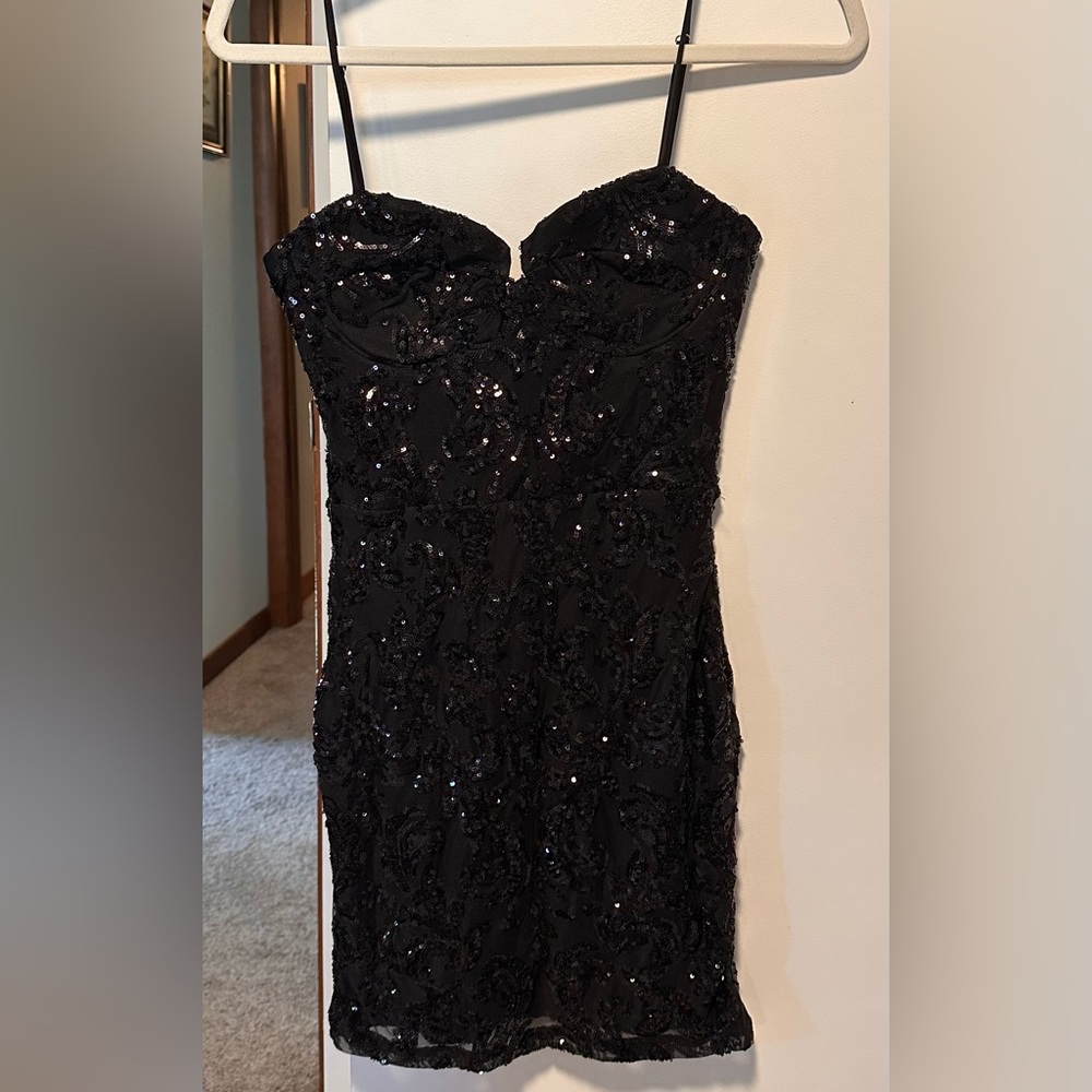 Elegant Black Sequin Dress